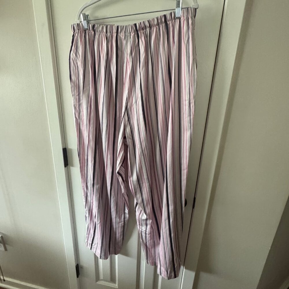 Charter Club Womens Intimates Sleepwear Black Top Pink Black Striped Pants 2X - Picture 15 of 15